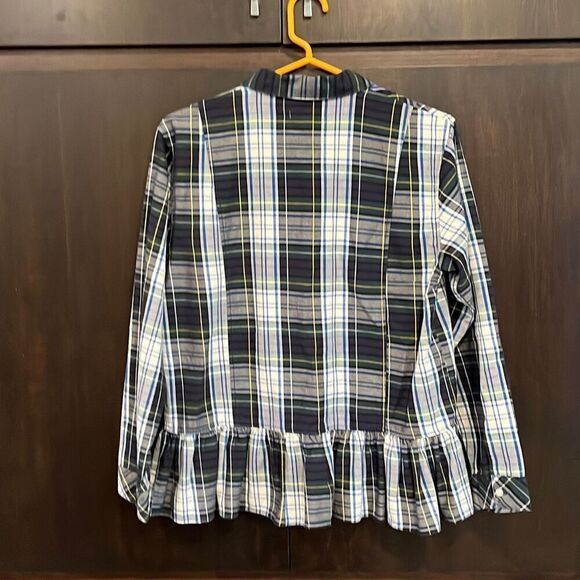 Kensie Black and White Plaid Blouse - Picture 2 of 4